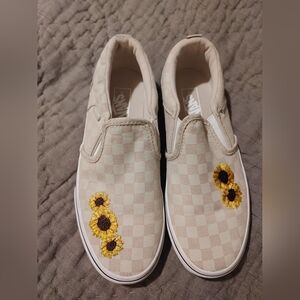 Vans Asher Sunflower Big Kids' Slip-On Shoes Size 4